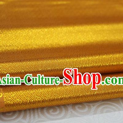 Chinese Traditional Royal Palace Pattern Mongolian Robe Golden Brocade Fabric, Chinese Ancient Emperor Costume Drapery Hanfu Tang Suit Material
