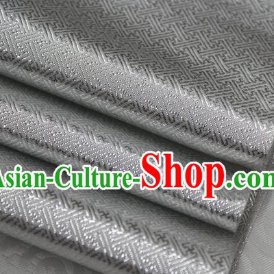 Chinese Traditional Royal Palace Pattern Mongolian Robe Grey Brocade Fabric, Chinese Ancient Emperor Costume Drapery Hanfu Tang Suit Material