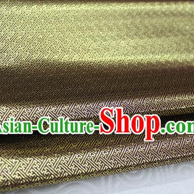 Chinese Traditional Royal Palace Pattern Mongolian Robe Mud Golden Brocade Fabric, Chinese Ancient Emperor Costume Drapery Hanfu Tang Suit Material