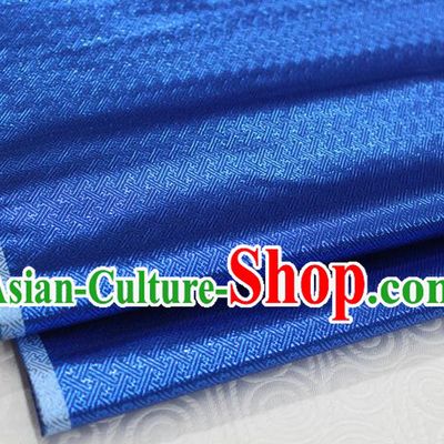 Chinese Traditional Royal Palace Pattern Mongolian Robe Royalblue Brocade Fabric, Chinese Ancient Emperor Costume Drapery Hanfu Tang Suit Material