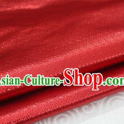 Chinese Traditional Royal Palace Pattern Mongolian Robe Red Brocade Fabric, Chinese Ancient Emperor Costume Drapery Hanfu Tang Suit Material