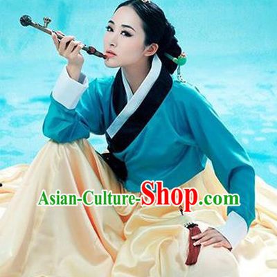 Traditional Koreans Nationality Dancing Costume, Koreans Folk Dance Ethnic Pleated Skirt, Chinese Koreans Minority Nationality Embroidery Costume for Women