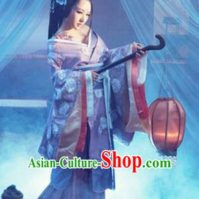 Traditional Ancient Chinese Costume, Costumes Elegant Hanfu Clothing Chinese Han Dynasty Imperial Emperess Lace Tailing Embroidered Clothing for Women
