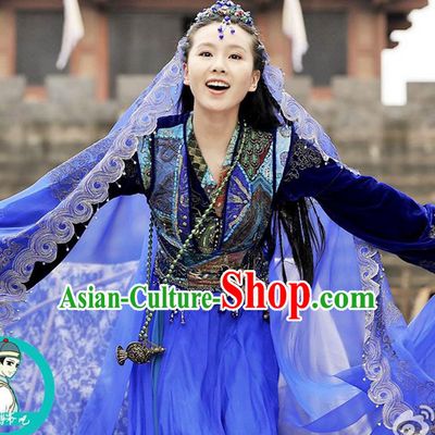 Traditional Chinese Nationality Dancing Costume, Folk Dance Ethnic Costume, Chinese Minority Nationality Dance Costume for Women