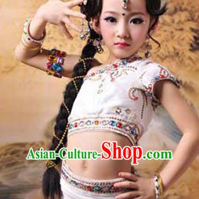 Traditional Children Belly Dance Costume, Chinese Little Belly Dance Elegant Dress, Cosplay Chinese Princess Hanfu Clothing for Kids