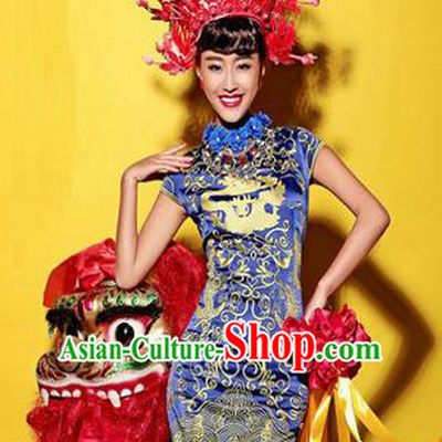 Traditional Chinese Wedding Costume, Elegant Chinese Wedding Bride Toast Full Dress Embroidered Phoenix Clothing for Women