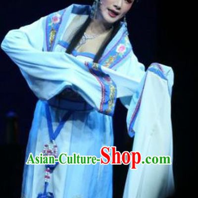 Traditional Ancient Chinese Imperial Consort Yueju Opera Costume, Elegant Hanfu Clothing Chinese Yueju Opera Tang Dynasty Young Lady Water Sleeves Clothing for Women