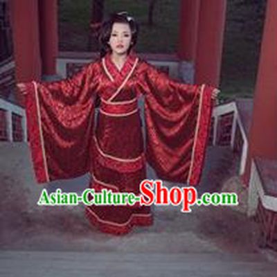 Traditional Ancient Chinese Imperial Consort Wedding Costume, Elegant Hanfu Clothing Chinese Han Dynasty Young Lady Full Sleeves Clothing for Women