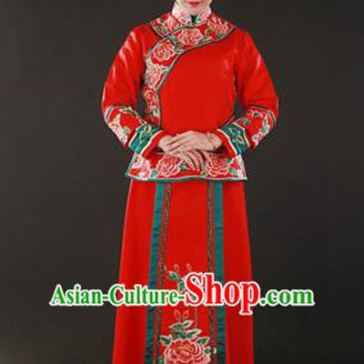 Traditional Ancient Chinese Costume Xiuhe Suits Chinese Wedding Dress Red Ancient Women Dragon and Phoenix Flown Bride Toast Cheongsam