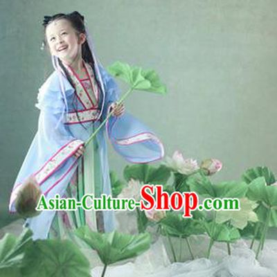 Traditional Ancient Chinese Imperial Princess Children Costume, Chinese Tang Dynasty Little Girl Lotus Dress, Cosplay Chinese Concubine Hanfu Clothing for Kids