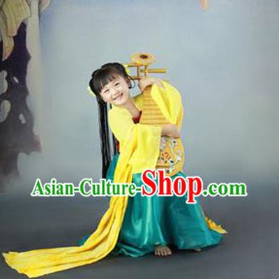 Traditional Ancient Chinese Imperial Princess Children Costume, Chinese Tang Dynasty Little Girl Dress, Cosplay Chinese Concubine Hanfu Clothing for Kids