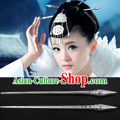Traditional Handmade Chinese Ancient Classical Hair Accessories Brush Type Hairpin, Silver Hair Sticks Hair Jewellery, Hair Fascinators Hairpins for Women