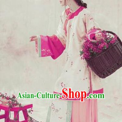 Traditional Ancient Chinese Qing Dynasty Costume, Chinese Republic of China Young Lady Dress Hanfu Clothing for Women