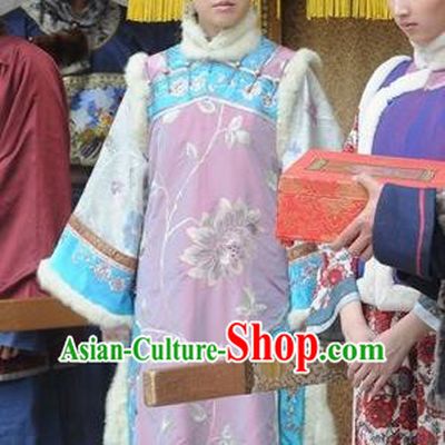 Traditional Ancient Chinese Imperial Consort Costume, Chinese Qing Dynasty Manchu Lady Dress, Chinese Mandarin Robes Imperial Concubine Embroidered Clothing for Women