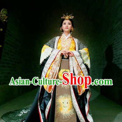Traditional Ancient Chinese Imperial Empress Costume, Chinese Tang Dynasty Queen Dress, Chinese Wu Ze tian Embroidered Hanfu Clothing for Women