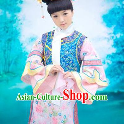 Traditional Ancient Chinese Imperial Consort Costume, Chinese Qing Dynasty Manchu Palace Lady Dress, Chinese Mandarin Princess Robes Imperial Concubine Clothing for Women