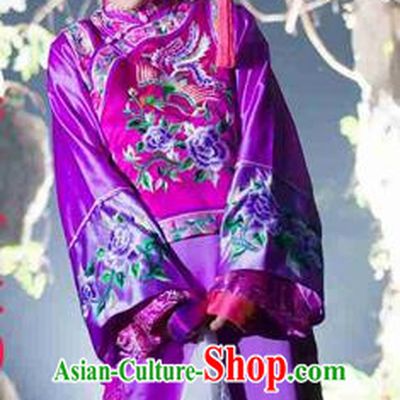 Traditional Ancient Chinese Imperial Consort Costume, Chinese Qing Dynasty Manchu Lady Dress, Chinese Mandarin Embroidering Flower Robes Imperial Concubine Embroidered Clothing for Women