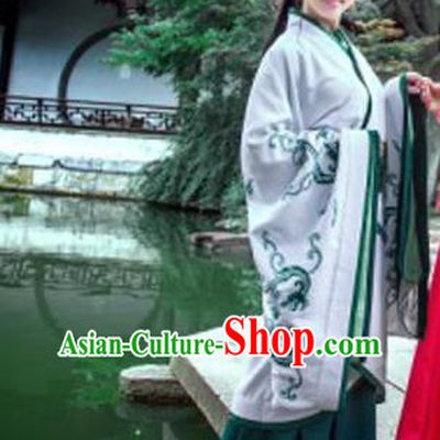 Traditional Ancient Chinese Imperial Emperess Costume, Chinese Han Dynasty Princess Dress, Cosplay Chinese Peri Concubine Embroidered Dragon Hanfu Clothing for Women