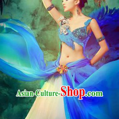 Traditional Ancient Chinese Dance Costume, Elegant Peacock Clothing Chinese Tang Dynasty Imperial Empress Peacock Dance Clothing for Women
