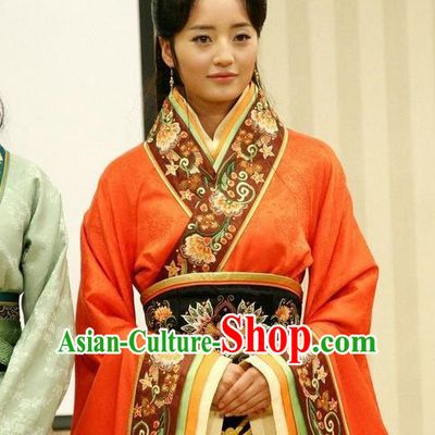 Traditional Ancient Chinese Imperial Consort Costume, Elegant Hanfu Clothing Chinese Han Dynasty Imperial Emperess Tailing Embroidered Clothing for Women