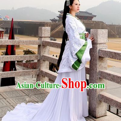 Traditional Ancient Chinese Imperial Consort Costume, Elegant Hanfu Clothing Chinese Han Dynasty Young Tailing Full Embroidered Clothing for Women