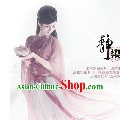 Traditional Ancient Chinese Water Sleeves Dance Costume, Elegant Chinese Han Dynasty Imperial Consort Clothing for Women
