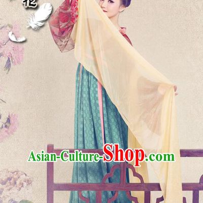 Traditional Ancient Chinese Female Costume, Elegant Hanfu Clothing Chinese Tang Dynasty Imperial Consort Trailing Clothing for Women