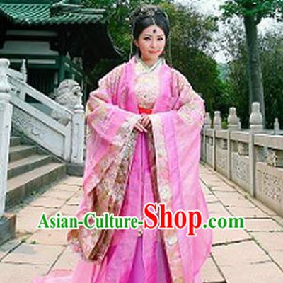 Traditional Ancient Chinese Female Costume, Elegant Hanfu Fairy Clothing Chinese Han Dynasty Imperial Consort Embroidery Trailing Clothing for Women
