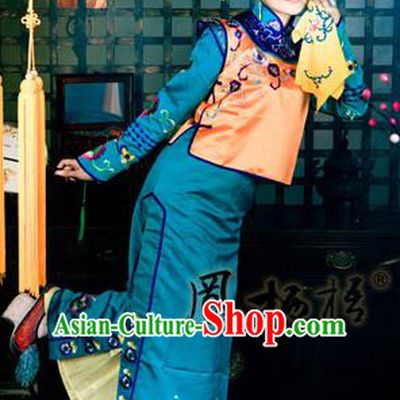 Traditional Ancient Chinese Imperial Princess Costume, Chinese Qing Dynasty Manchu Lady Dress, Chinese Mandarin Robes Princess Embroidered Clothing for Women