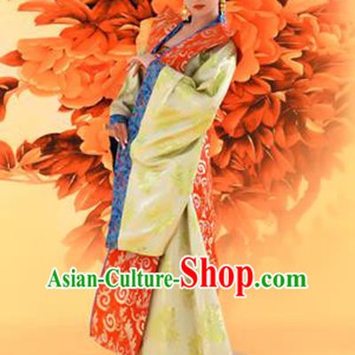 Traditional Ancient Chinese Imperial Consort Embroidered Costume, Elegant Hanfu Clothing Chinese Tang Dynasty Imperial Emperess Tailing Embroidered Clothing for Women