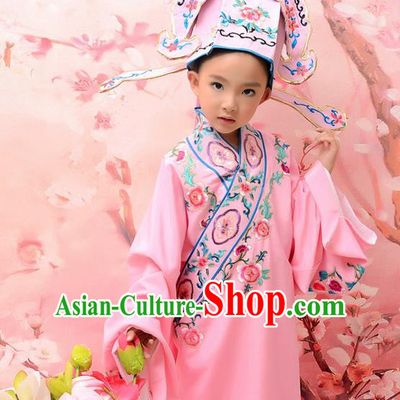 Traditional Ancient Chinese Peking Opera Scholar Costume, Hanfu Clothing Chinese Ming Dynasty Clothing for Kid