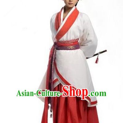 Traditional Ancient Chinese Imperial Consort Costume Set, Elegant Hanfu Swordsman Clothing Chinese Han Dynasty Imperial Queen Tailing Embroidered Clothing for Women