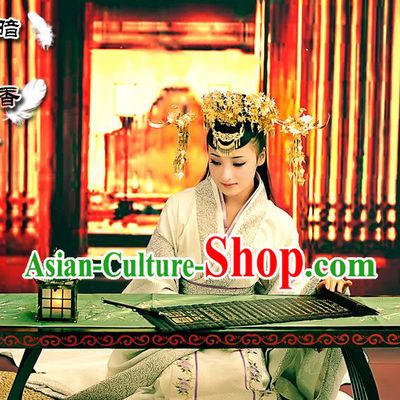 Traditional Ancient Chinese Imperial Consort Luxury Costume, Elegant Hanfu Clothing Chinese Han Dynasty Imperial Empress Embroidered Clothing for Women