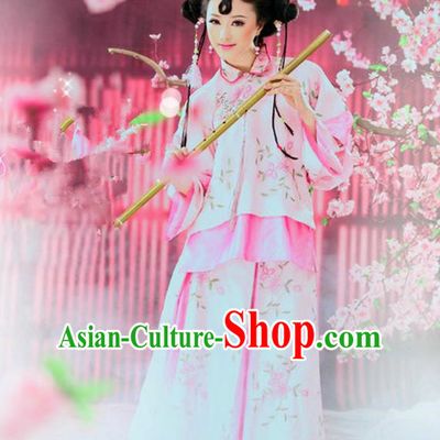 Ancient Chinese Costume Xiuhe Suits, Chinese Qing Dynasty Young Lady Embroidered Clothing for Women