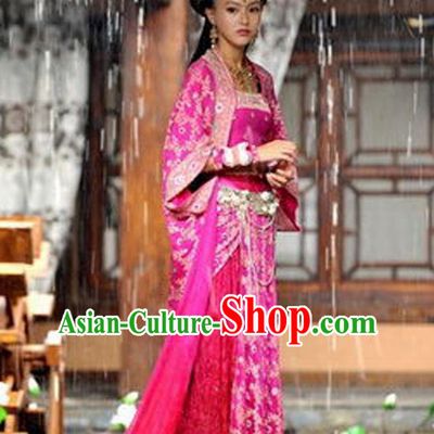 Traditional Ancient Chinese Swordsman Embroidered Rose Costumes for Women
