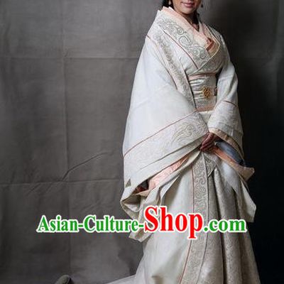 Traditional Top Chinese Ancient Imperial Empress Costume, Elegant Palace Lady Hanfu Dance Dress Chinese Qin Dynasty Imperial Queen Embroidered Tailing Clothing for Women
