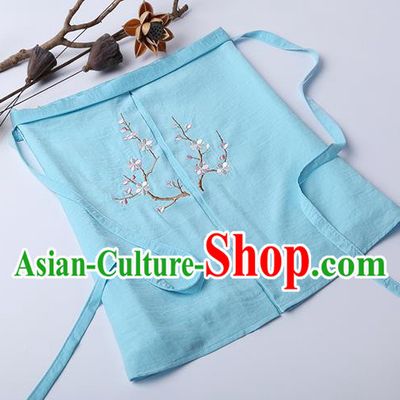 Traditional Ancient Chinese Costume Chest Wrap, Elegant Hanfu Boob Tube Top Clothing Chinese Song Dynasty Embroidery Plum Blossom Blue Condole Belt for Women