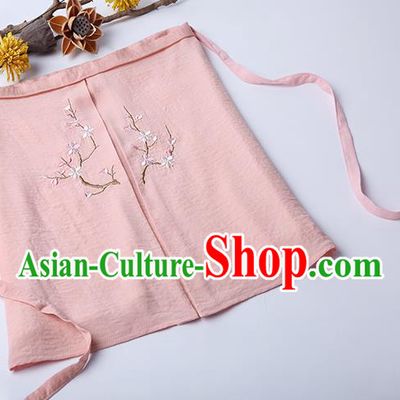Traditional Ancient Chinese Costume Chest Wrap, Elegant Hanfu Boob Tube Top Clothing Chinese Song Dynasty Embroidery Plum Blossom Pink Condole Belt for Women