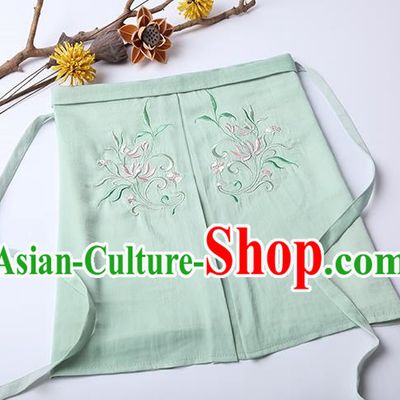Traditional Ancient Chinese Costume Chest Wrap, Elegant Hanfu Boob Tube Top Clothing Chinese Song Dynasty Embroidery Lotus Green Condole Belt for Women