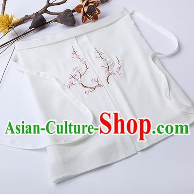 Traditional Ancient Chinese Costume Chest Wrap, Elegant Hanfu Boob Tube Top Clothing Chinese Song Dynasty Embroidery Plum Blossom White Condole Belt for Women