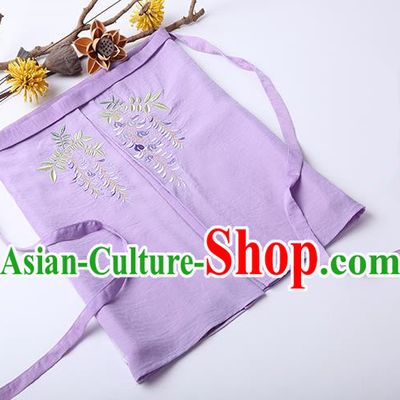Traditional Ancient Chinese Costume Chest Wrap, Elegant Hanfu Boob Tube Top Clothing Chinese Song Dynasty Embroidery Wisteria Violet Condole Belt for Women