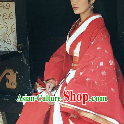 Traditional Ancient Chinese Imperial Consort Wedding Costume, Elegant Hanfu Dress Chinese Qin Dynasty Imperial Emperess Tailing Embroidered Clothing for Women