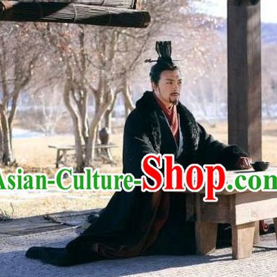Traditional Ancient Chinese Imperial Emperor Costume, Elegant Hanfu Orphrey Dress Chinese Qin Dynasty Imperial King Embroidered Robes for Men