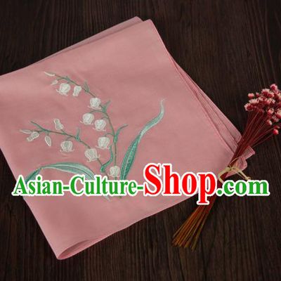 Traditional Ancient Chinese Palace Embroidered Keiskei Peachy Handkerchief for Women