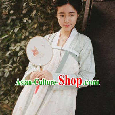 Traditional Ancient Chinese Female Costume Dress and Blouse Complete Set, Elegant Hanfu Clothing Chinese Tang Dynasty Palace Lady Embroidered Clothing for Women
