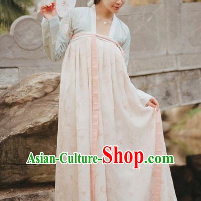 Traditional Ancient Chinese Female Costume Dress and Blouse Complete Set, Elegant Hanfu Clothing Chinese Tang Dynasty Palace Lady Embroidered Clothing for Women