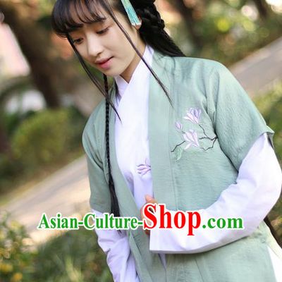 Traditional Ancient Chinese Female Costume Cardigan, Elegant Hanfu Coat Chinese Ming Dynasty Palace Lady Embroidered Mangnolia Clothing for Women