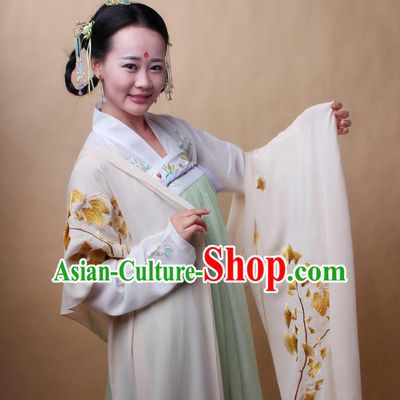 Traditional Ancient Chinese Female Costume Cardigan Wide Cappa, Elegant Hanfu Brocade Scarf Chinese Ming Dynasty Palace Lady Embroidered Ginkgo Wearing Silks Clothing for Women