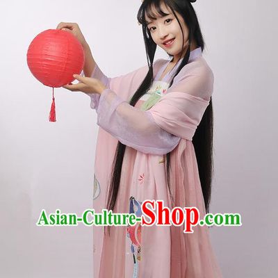 Traditional Ancient Chinese Female Costume Cardigan Wide Cappa, Elegant Hanfu Brocade Scarf Chinese Ming Dynasty Palace Lady Embroidered Lantern Wearing Silks Clothing for Women