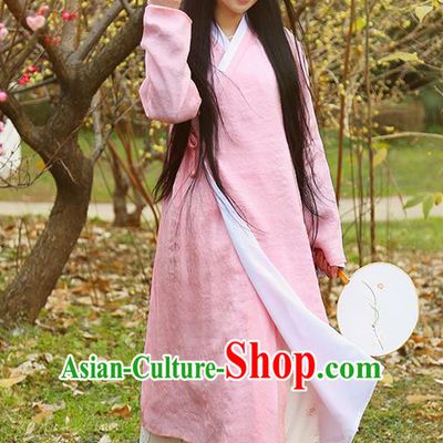 Traditional Ancient Chinese Female Costume, Elegant Hanfu Clothing Long Gown Chinese Ming Dynasty Palace Lady Embroidered Clothing for Women